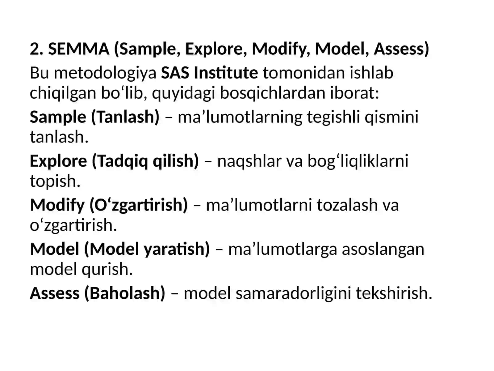 Data Mining-ning standartlari 2