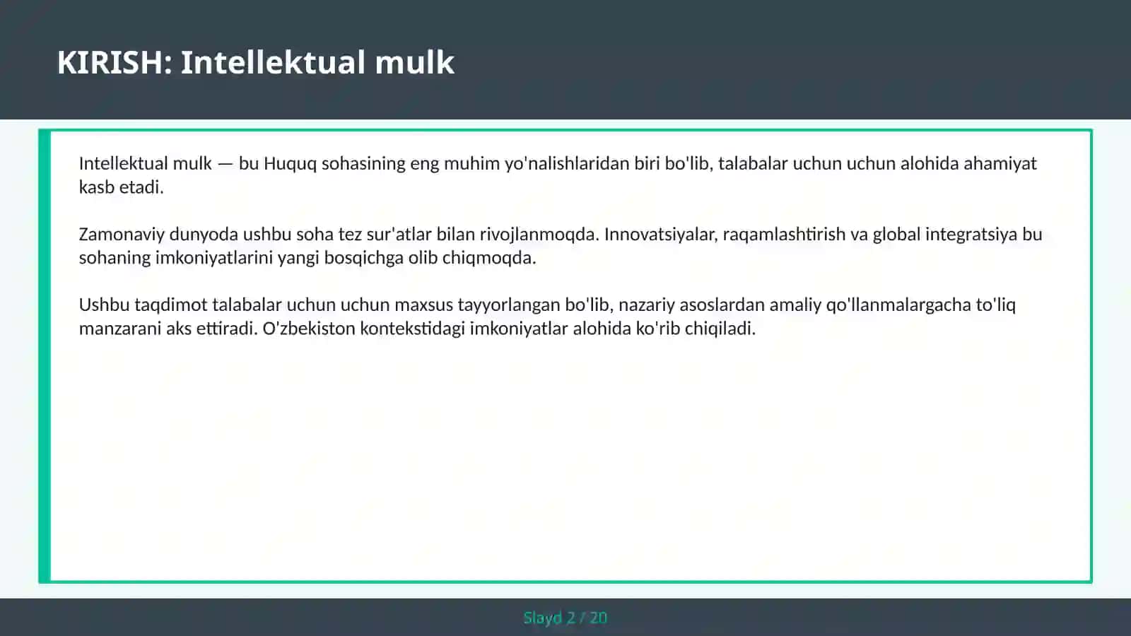 Intellektual mulk 2