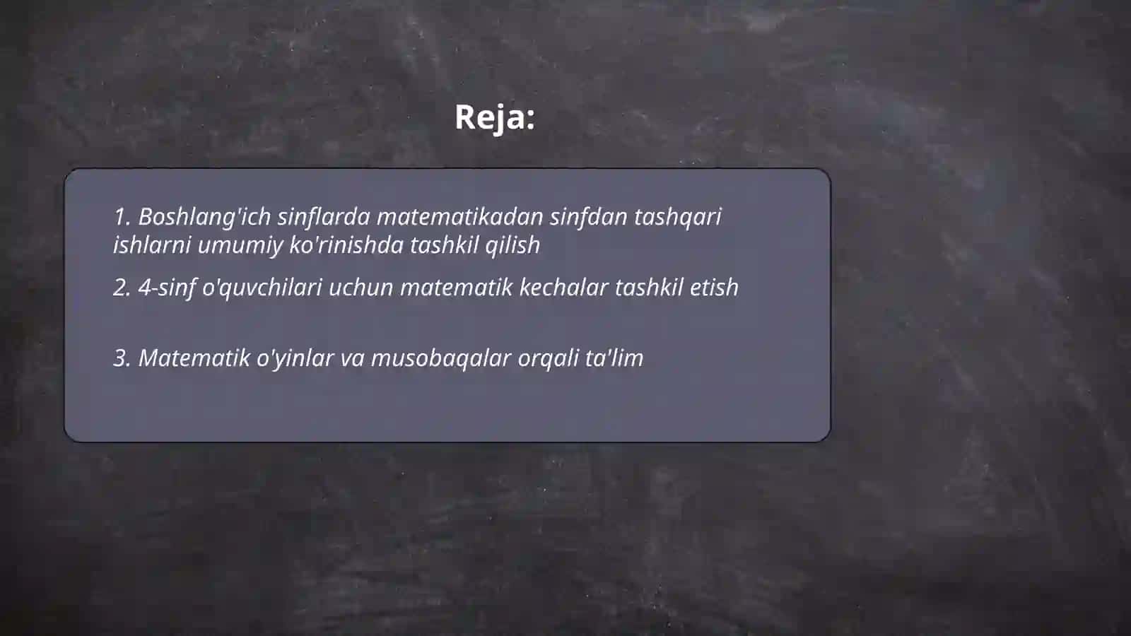 Boshlang’ich sinflarda matematikadan sinfdan tashqari ishlarni tashkil qilish turlar (4-sinf misolida) 2