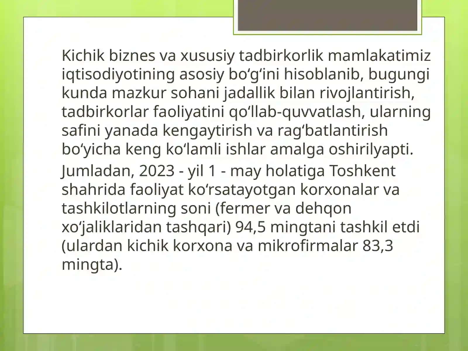 Toshkent shahrining oqsoqlanayotgan soxalarini rivojlantirish yo'llari va ishsizlik darajasini kamaytirish 2