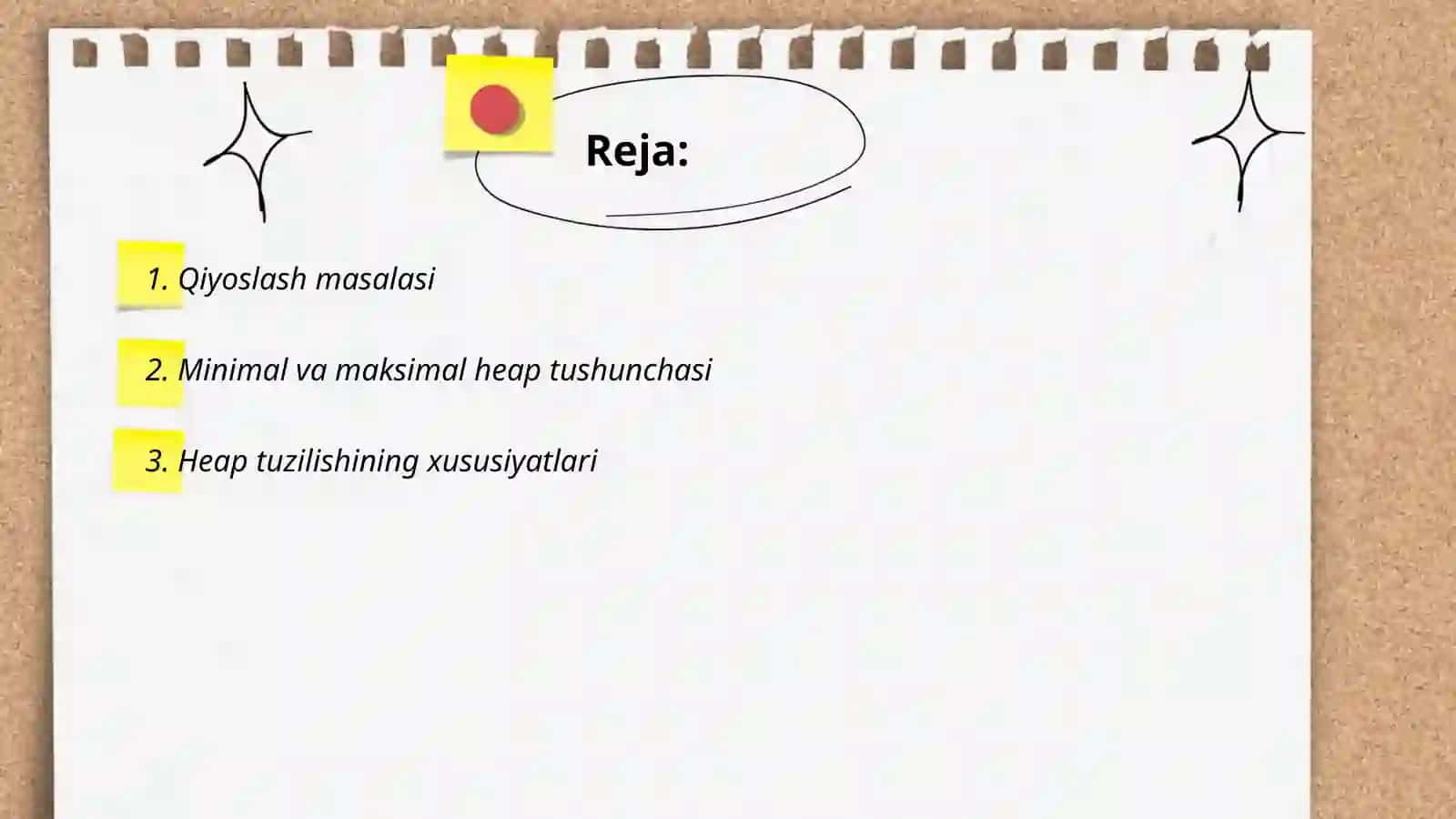 Heap sort aaralash algoritmi 2