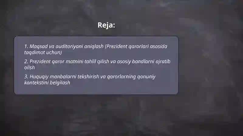 Prezident qarorlari asosida taqdimot tayyorlash 2