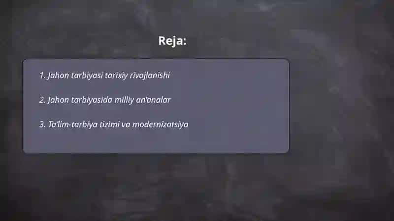 Jahon tarbiya konsepsiyasi 2