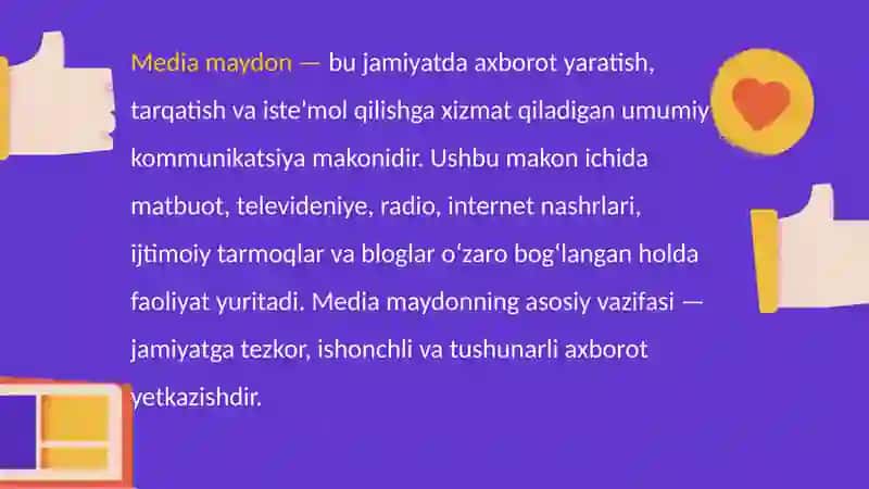 Media maydon tuzilishi va tarixi 2