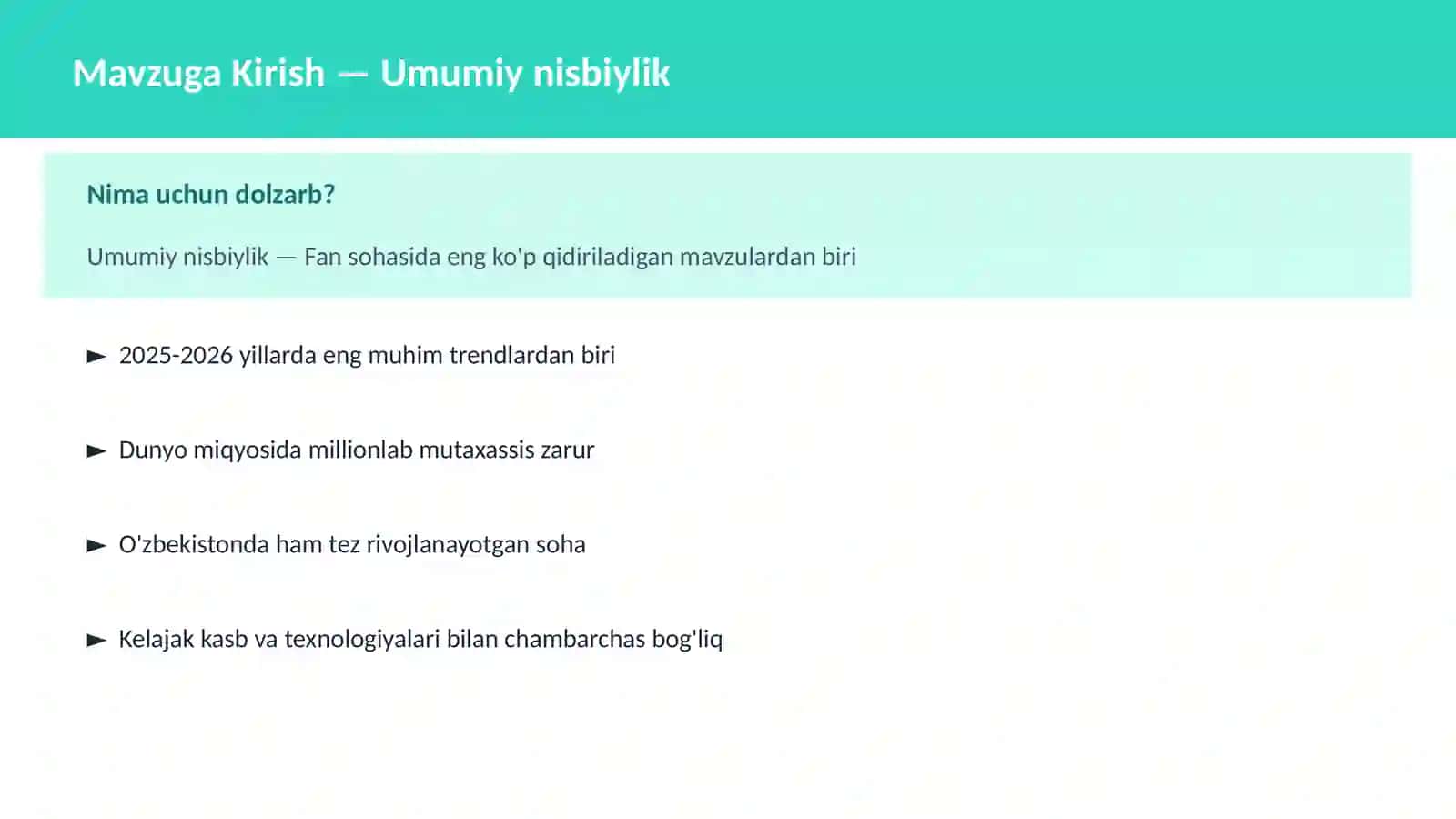 FAN | FIZIKA ZAMONAVIY 2