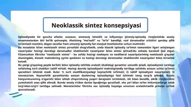 Neoklassik sintez konsepsiyasi 2
