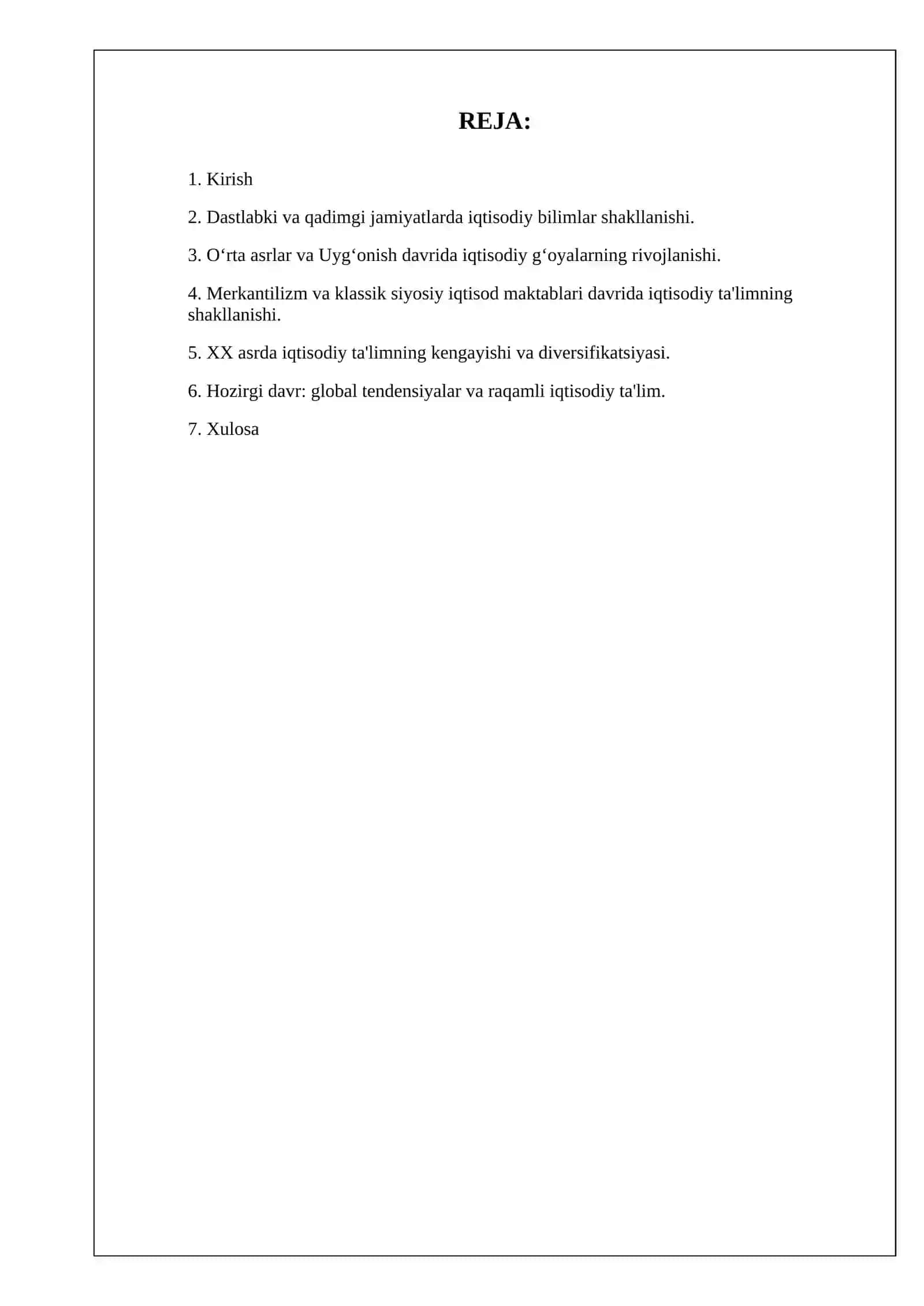 IQTISODIY BILIM ASOSLARINI OʻQITISH METODIKASI 2