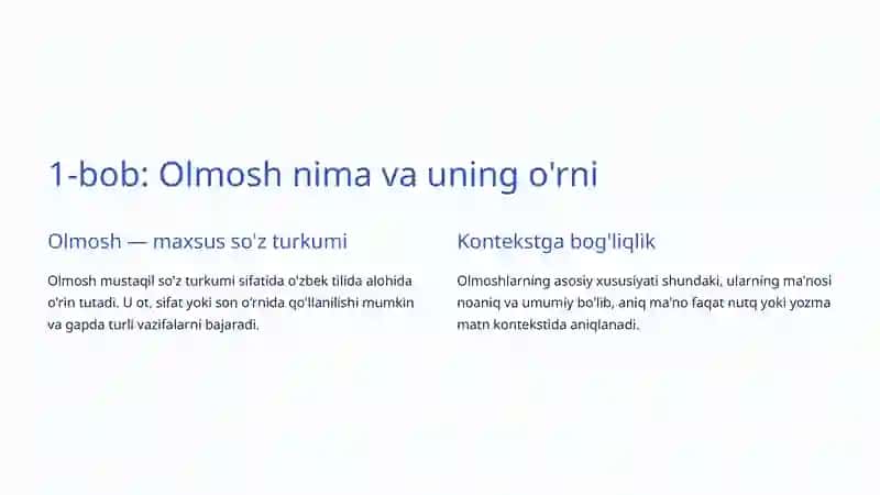 Olmoshning Grammatik Xususiyatlari 2