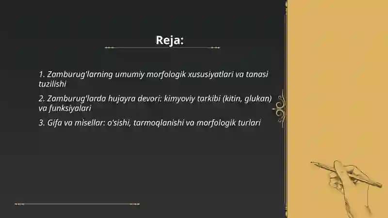 Zamburug'lar, sodda jonivorlar. Ularning morfologiyasi strukturasi va ularni o'rganish usullari 2