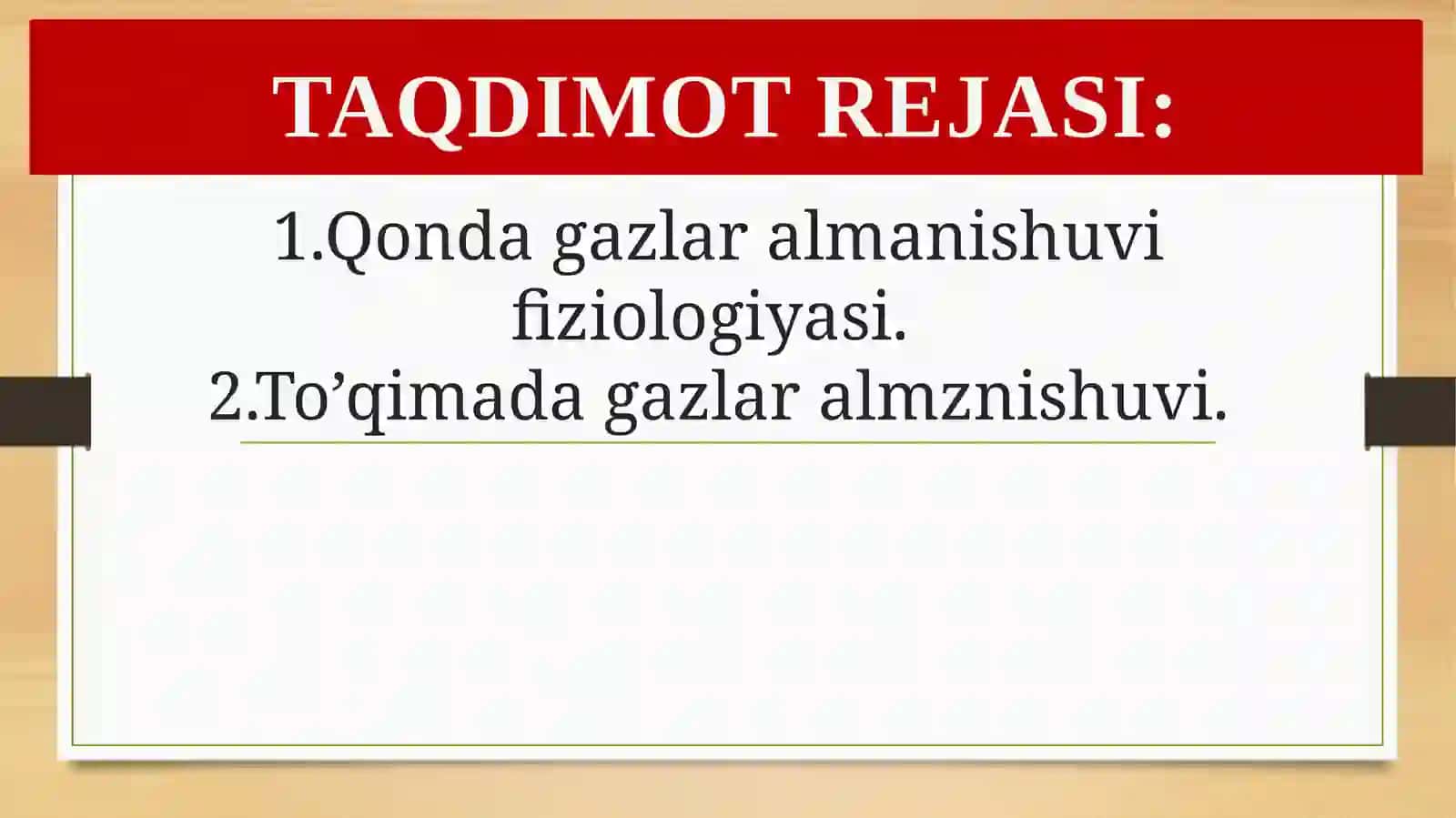 QONDA GAZLAR TRASPORTI. TO’QIMALARDA GAZLAR ALMASHINUVI 2