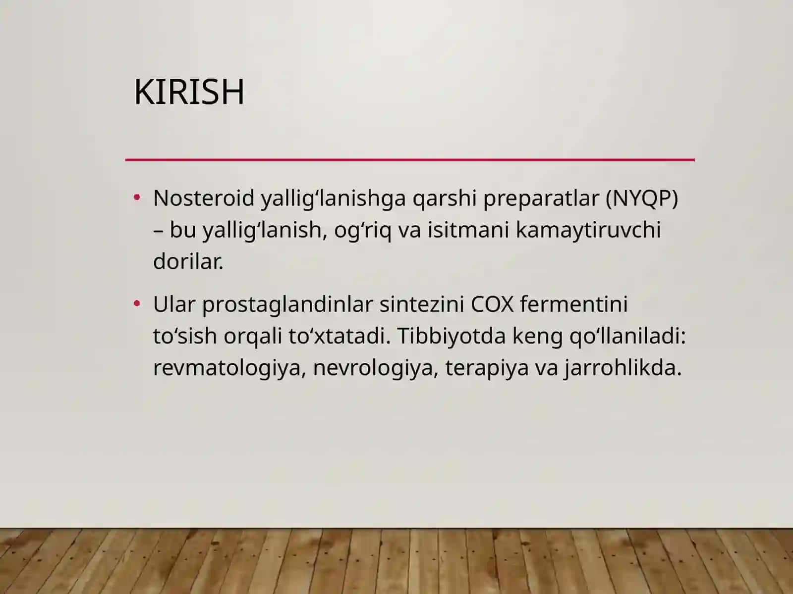 Nosteroid yalligʻlanishga qarshi preparatlar 2