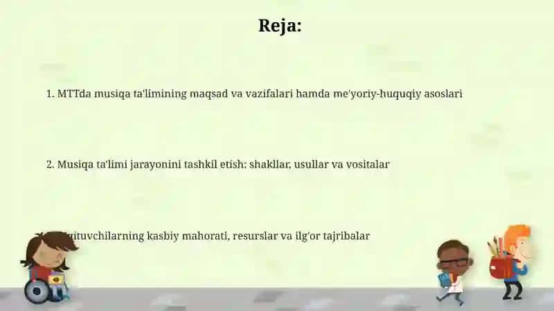 MTTda musiqaviy taʼlim berish metodikasi boʻyicha ishlarni tashkil etish 2