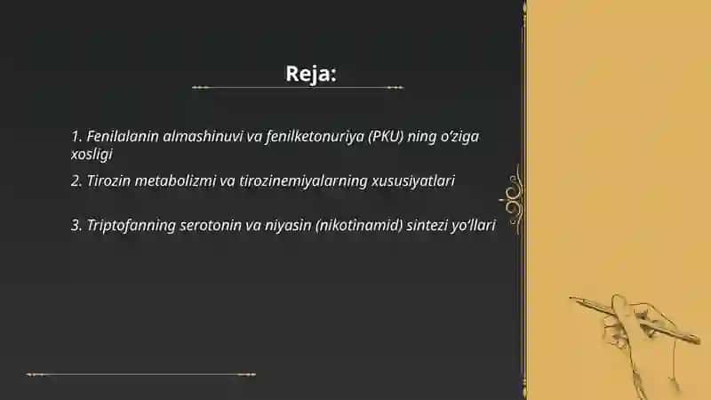 Ayrim aminokislotalar almashinuvining o'ziga xosligi 2