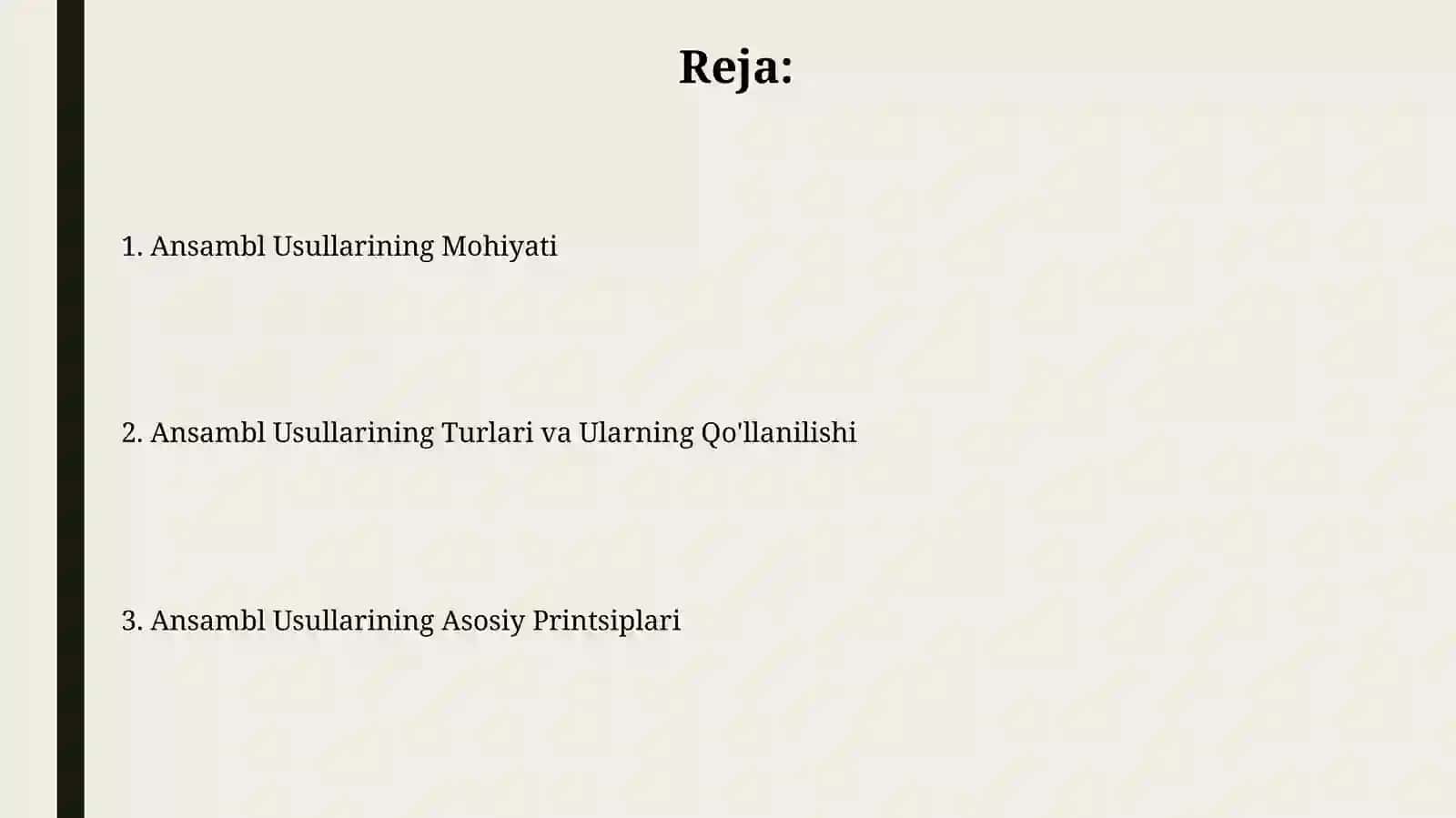 Ansambl algoritmlarining tushunchavatamoyillari 2
