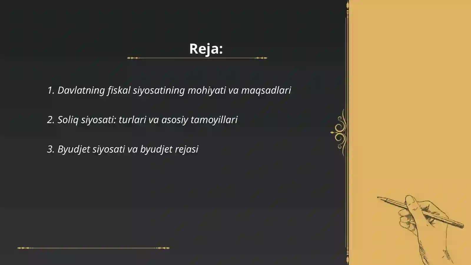 Davlatning fiskal siyosati 2