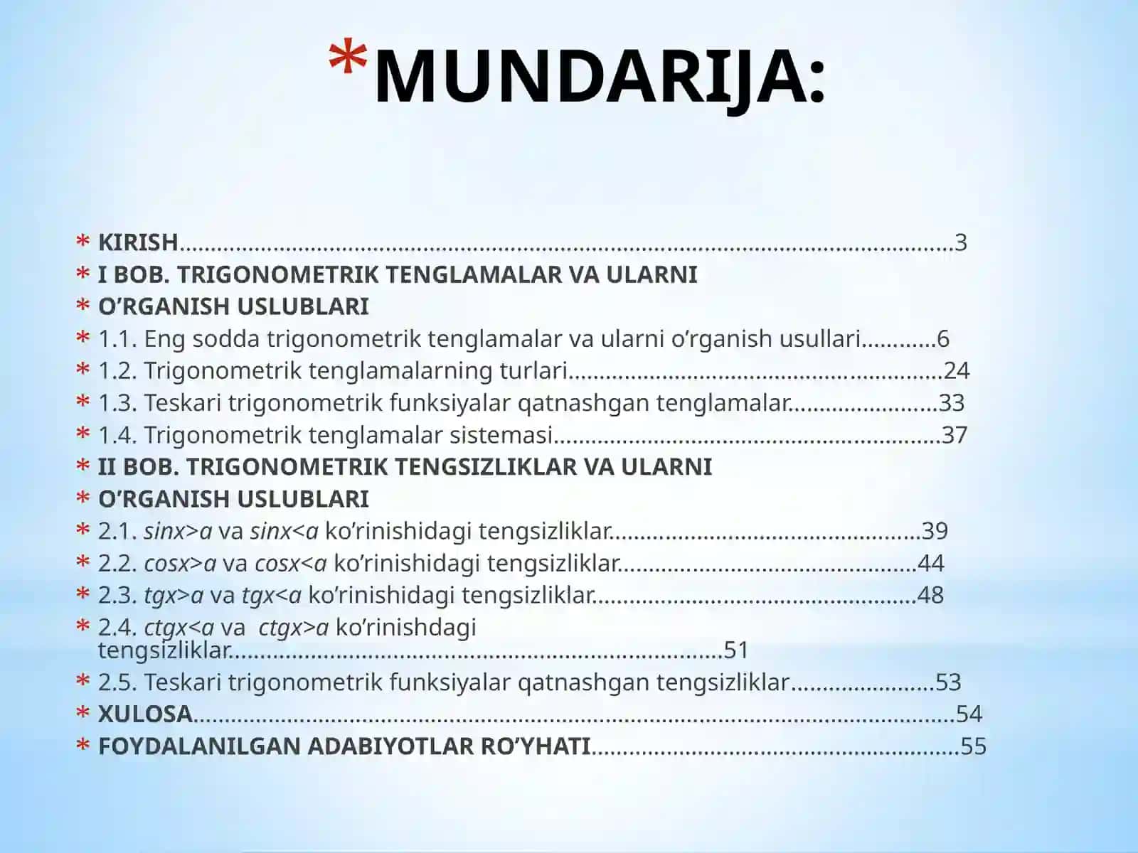 TRIGONOMETRIKTENGLAMA VA TENGSIZLIKLARNI O’RGANISHUSLUBLARI 2