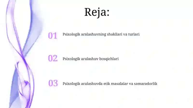 Psixologik aralashuvning shakllari va turlari 2
