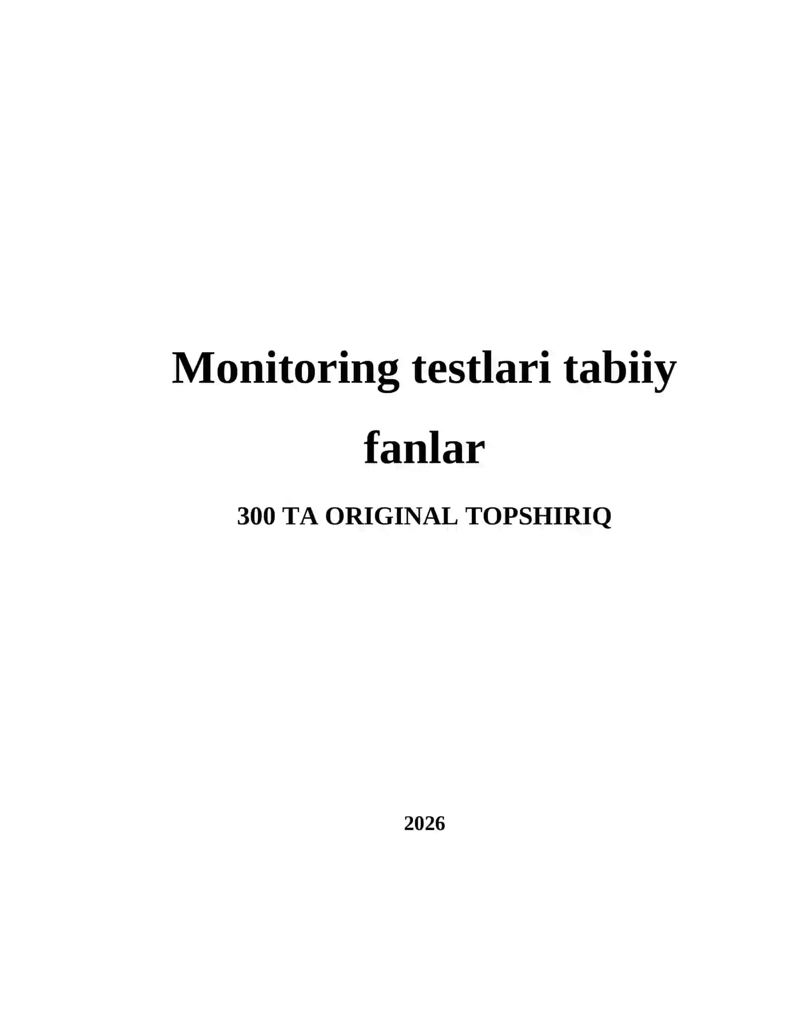 Monitoring testlari tabiiy fanlar 2