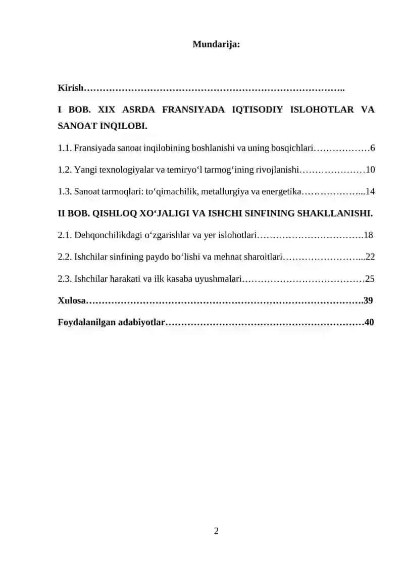 XIX asrda Fransiyaning ijtimoiy-iqtisodiy hayoti 2
