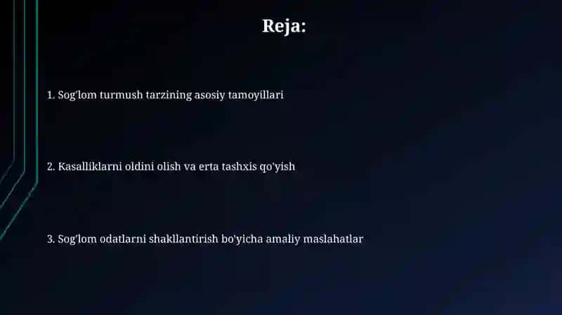 Bemorlarda soĝlom turmush tarzini shakillantirish 2