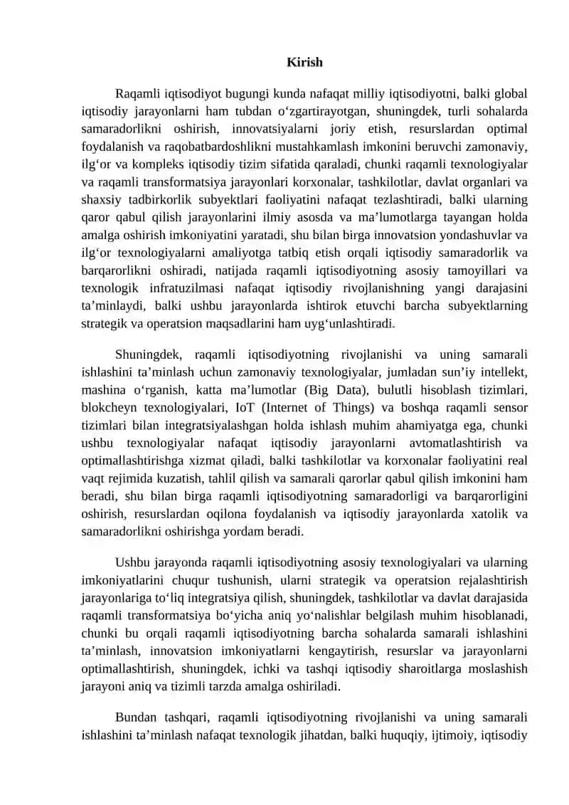 Raqamli iqtisodiyotning asosiy texnologiyalari 2