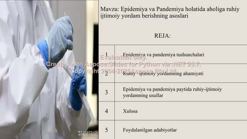 Epidemiya va Pandemiya holatida aholiga ruhiy ijtimoiy yordam berishning asoslari 2