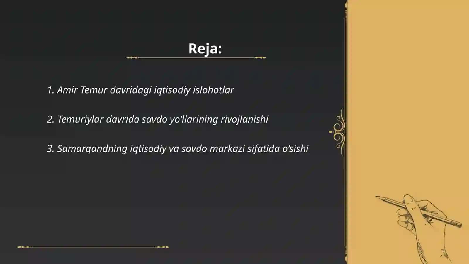 Temuriylar davridagi iqtisodiy g'oyalar va iqtisodiy siyosat 2