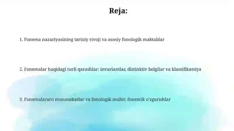Fonemalar va fonema nazariyasi 2