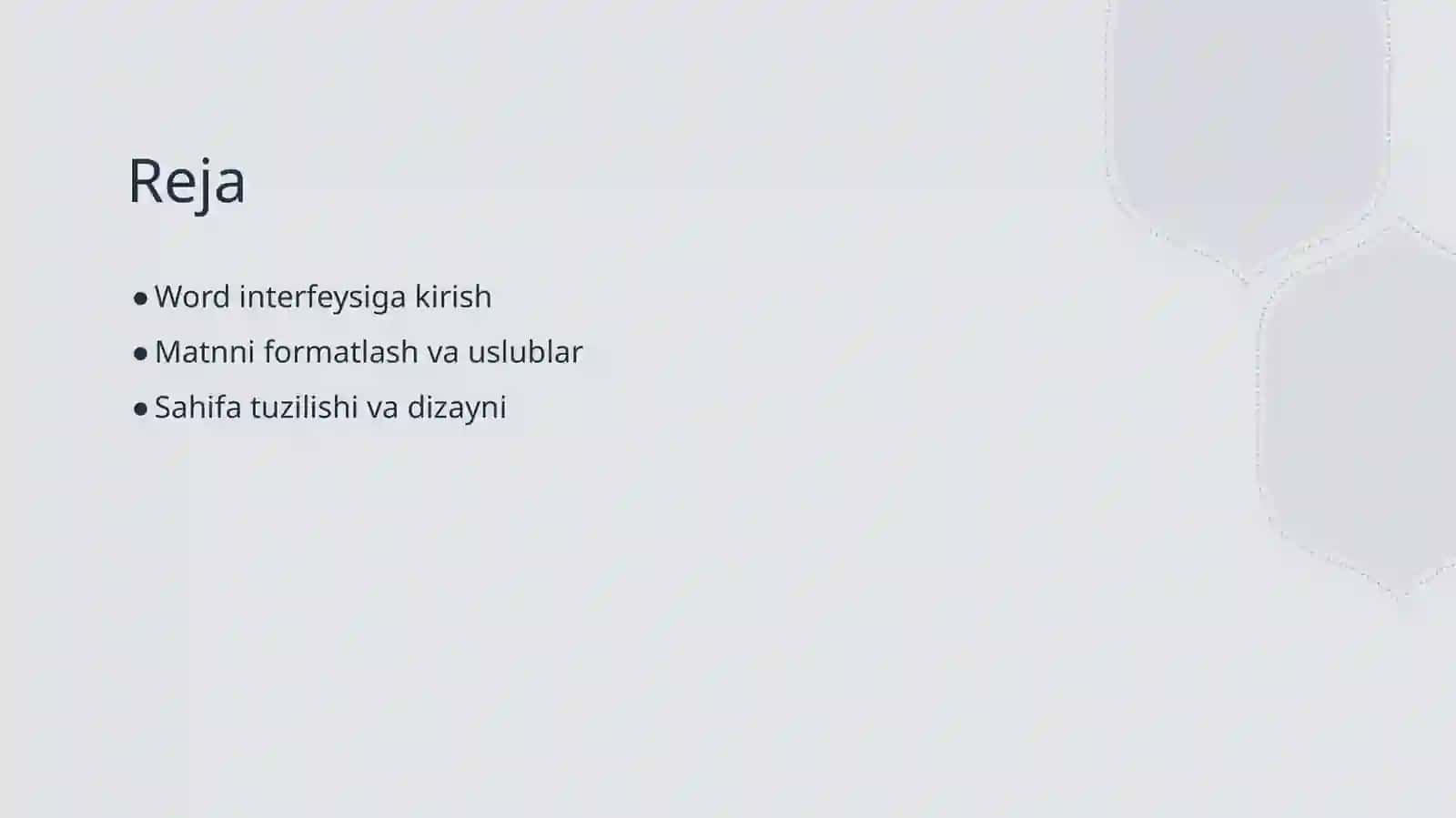 MICROSOFT WORD – HUJJAT YARATISH VA FORMATLASH 2