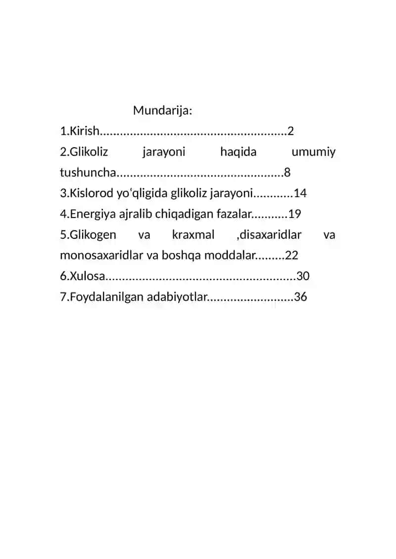 Glikoliz jarayoni va uning hujayra metobolizmidagi o‘rni 2