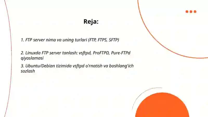 FTP serverni o'rnatish va sozlash 2