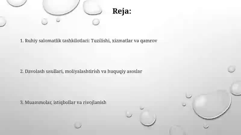 Ruhiy salomatlik tashkilotlari 2
