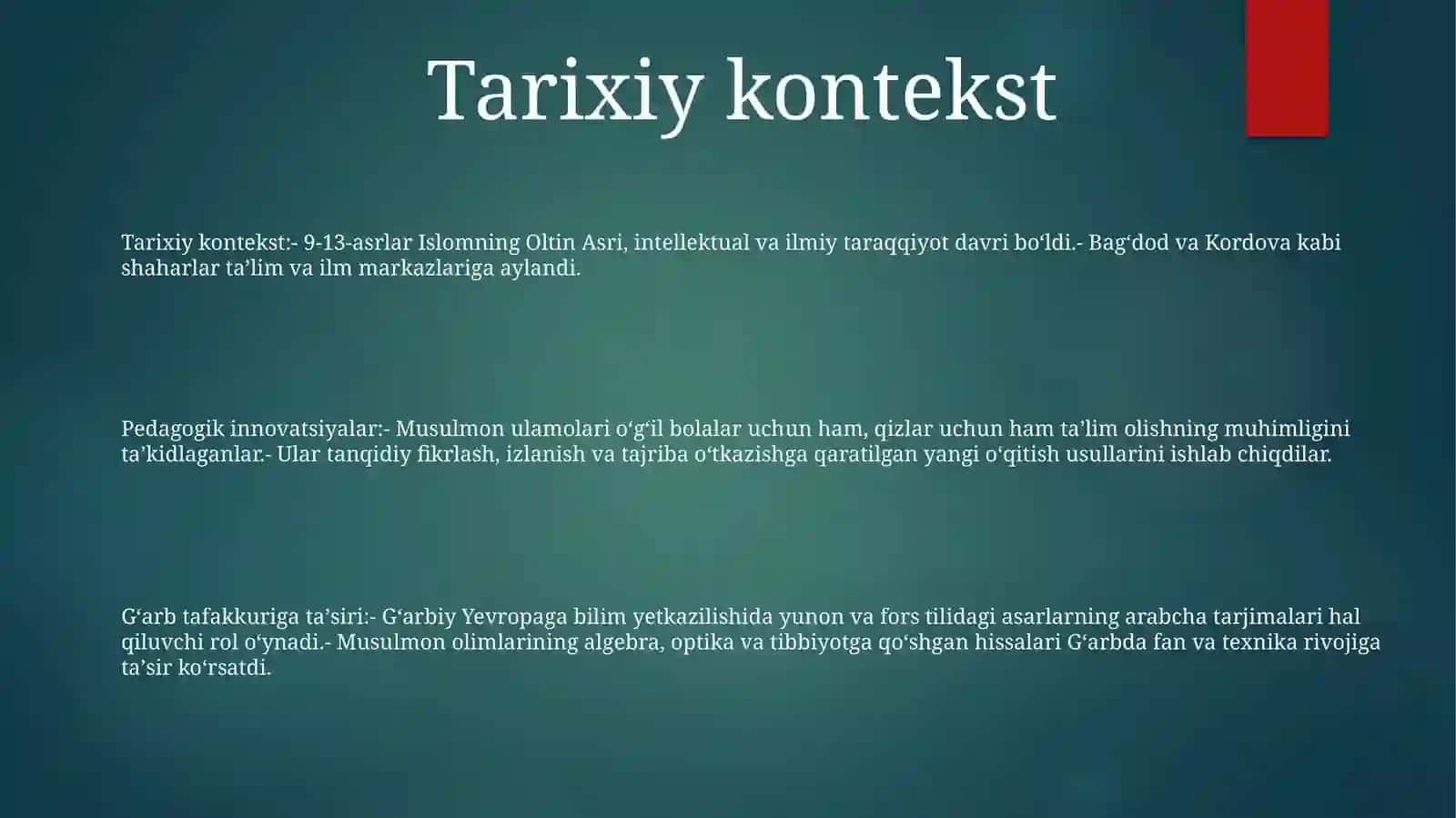 Ix Xii Asrlar Sharq Uyg‘Onish Davrida PedagogikFikrlarningRivojlanishi 2