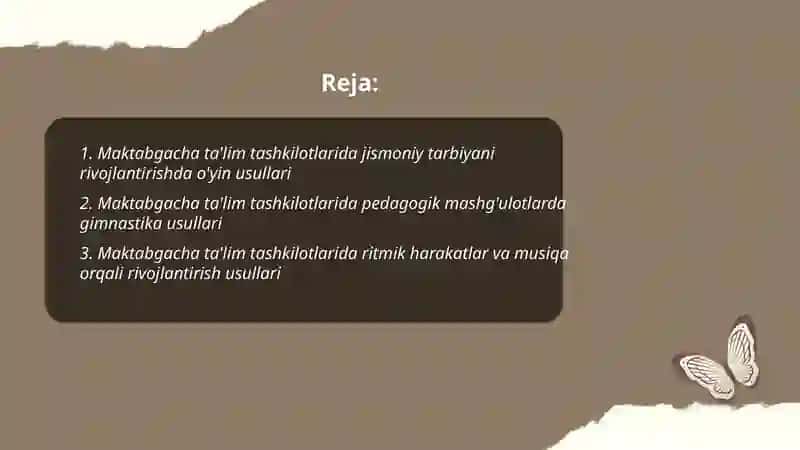 Maktabgacha ta'lim tashkilotlarida jismoniy tarbiyani rivojlantirish usullari 2
