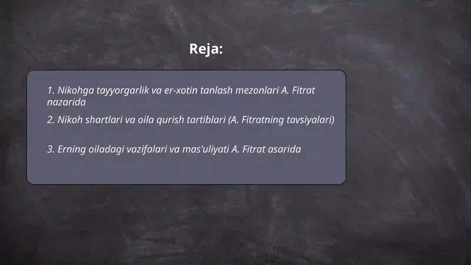 A.Fitratning “Oila asari”dagi oila qurish tartiblari va farzand tarbiyasiga oid g‘oyalar 2