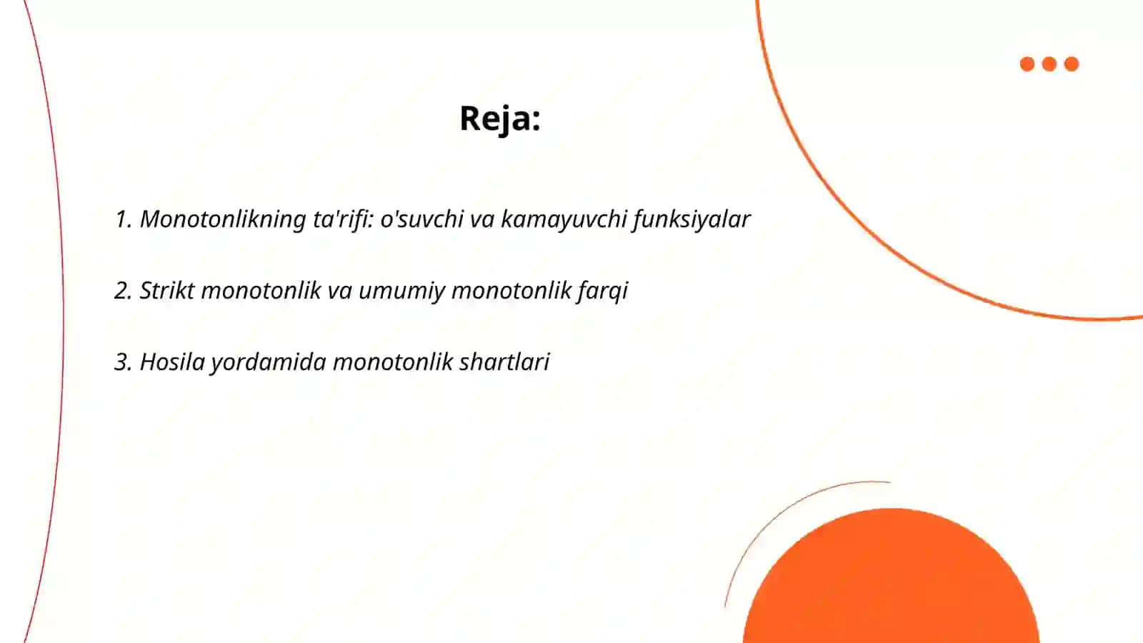 Monoton funksiya ekstremumlari 2