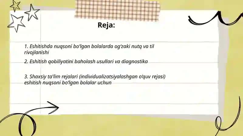Eshitishda nuqsoni bo'Igan bolalar o'quv faoliyati 2