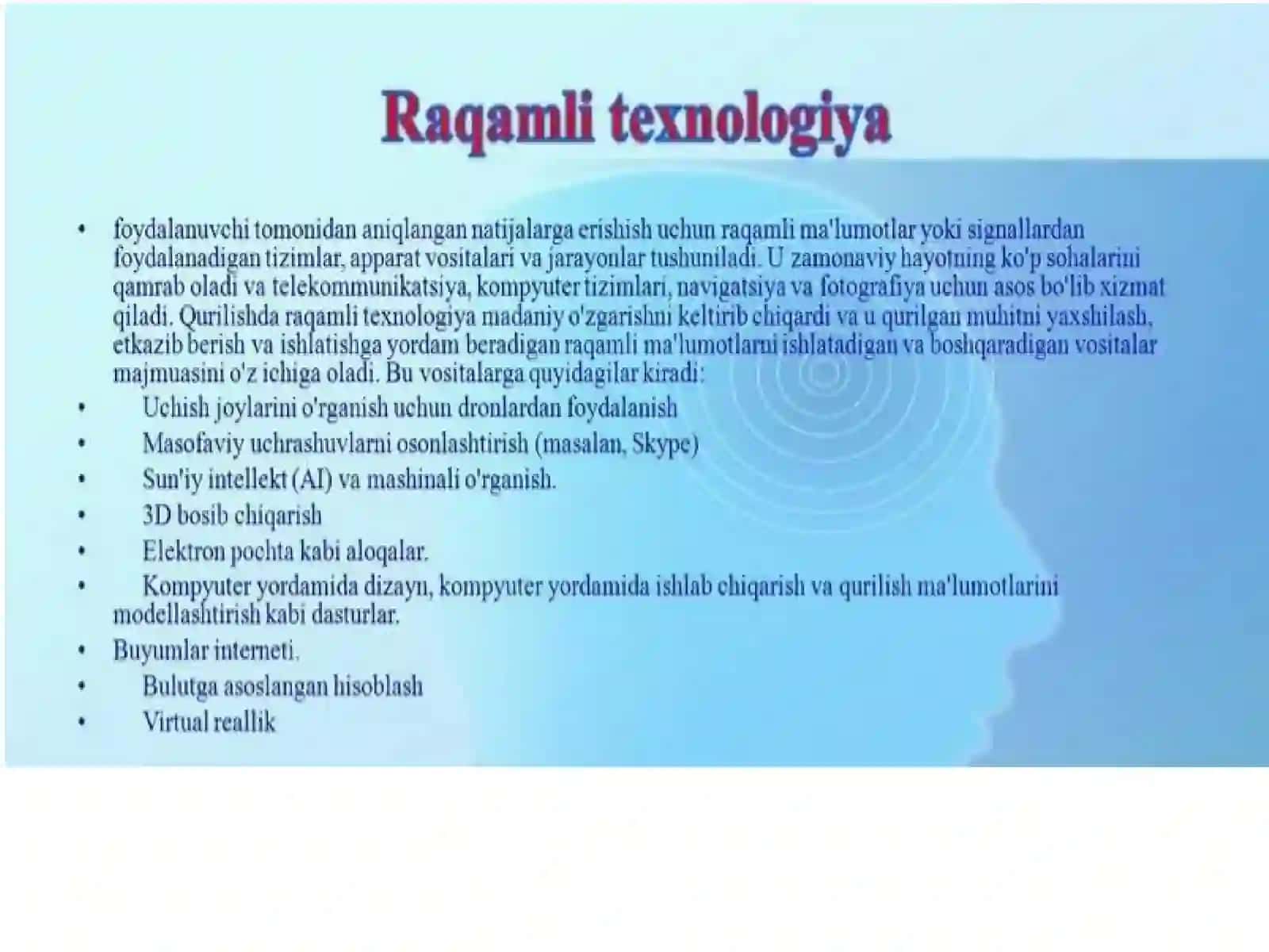 O'zbekiston Respublikasida raqamli texnalogiyalarni rivojlanish tendensiyasi 2