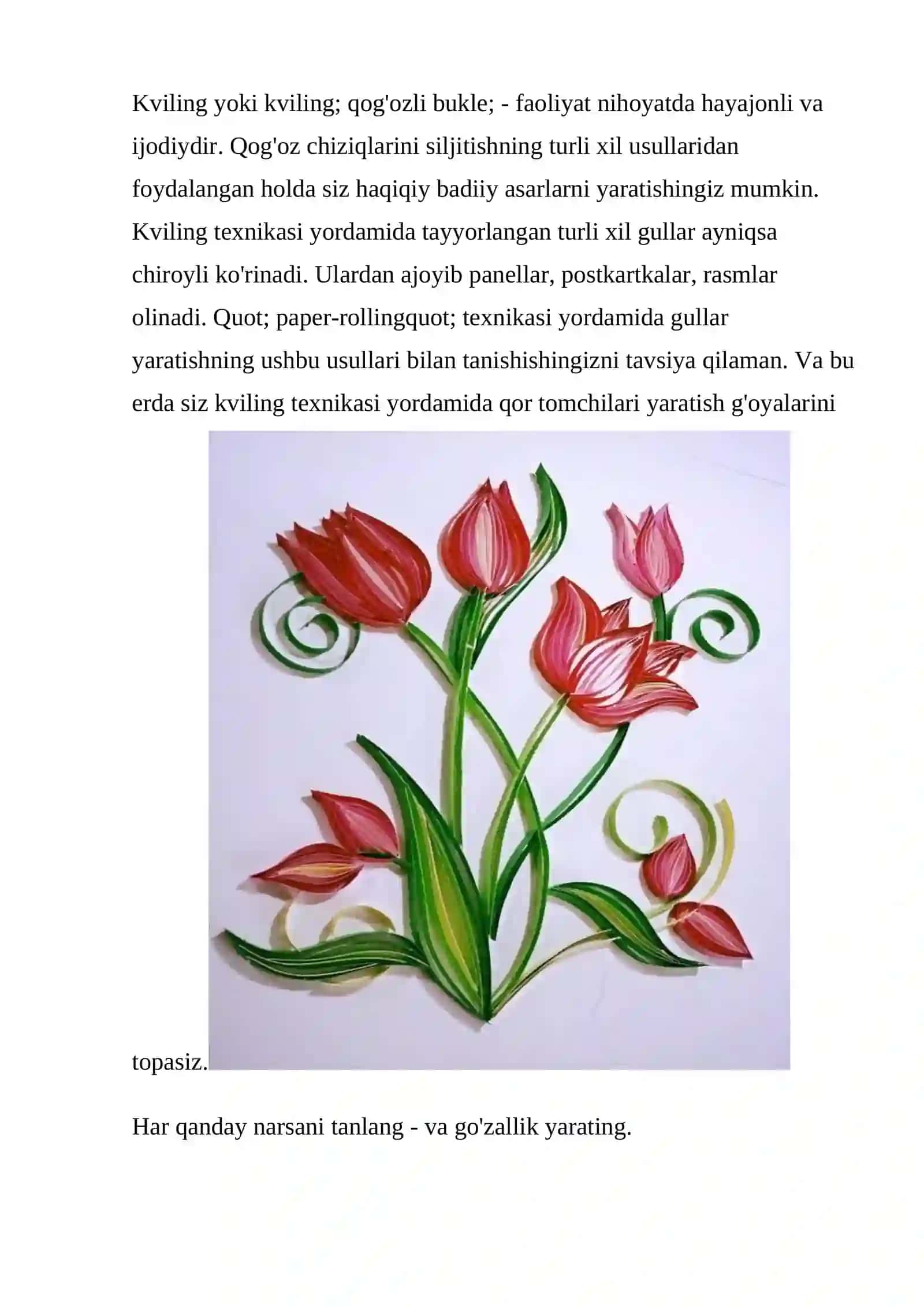 Kvilling usulida bahor gullari 2