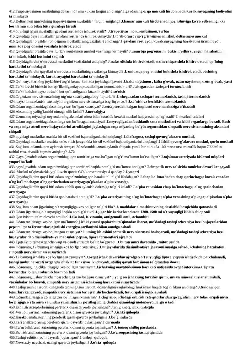 BIOLOGIYA SAVOL JAVOB 2