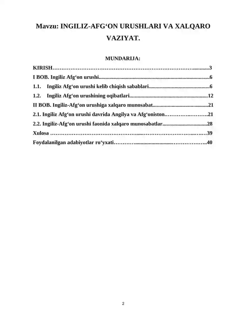 INGILIZ-AFG'ON URUSHLARI VA XALQARO VAZIYAT 2