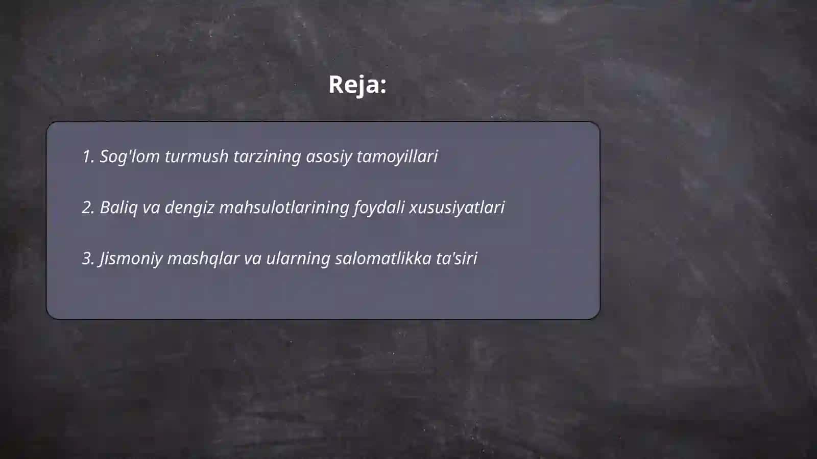 Turmush tarzi va salomatlik 2