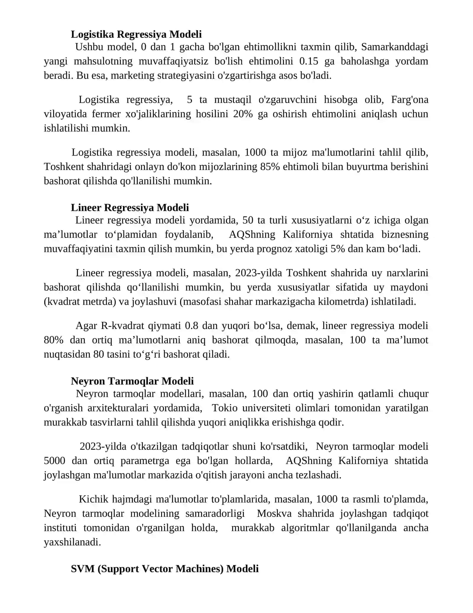 Turli modellar tuzishga doir misollar yechish 2