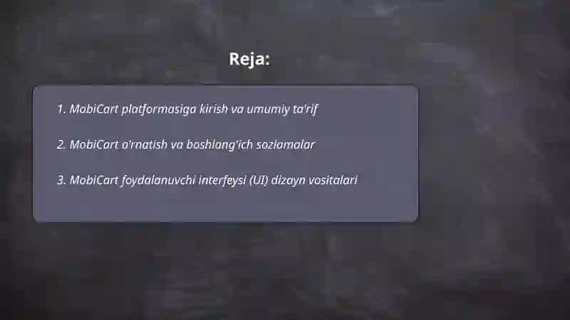 MobiCart platformasi 2