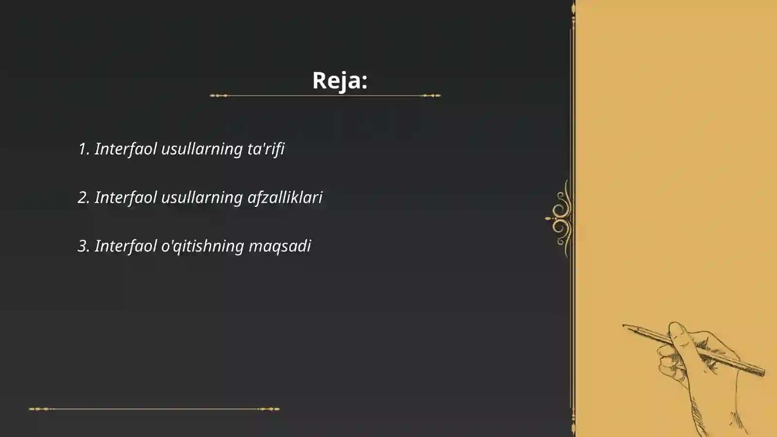 Interfaol usullarning mazmuni 2