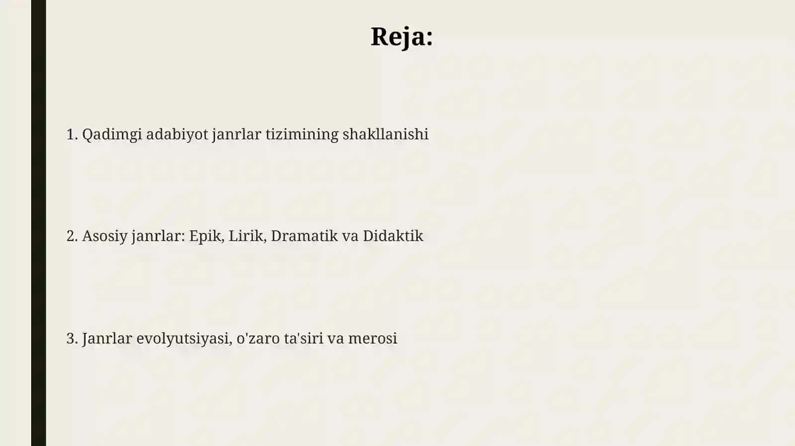 Qadimgi adabiyot janrlar tizimi 2