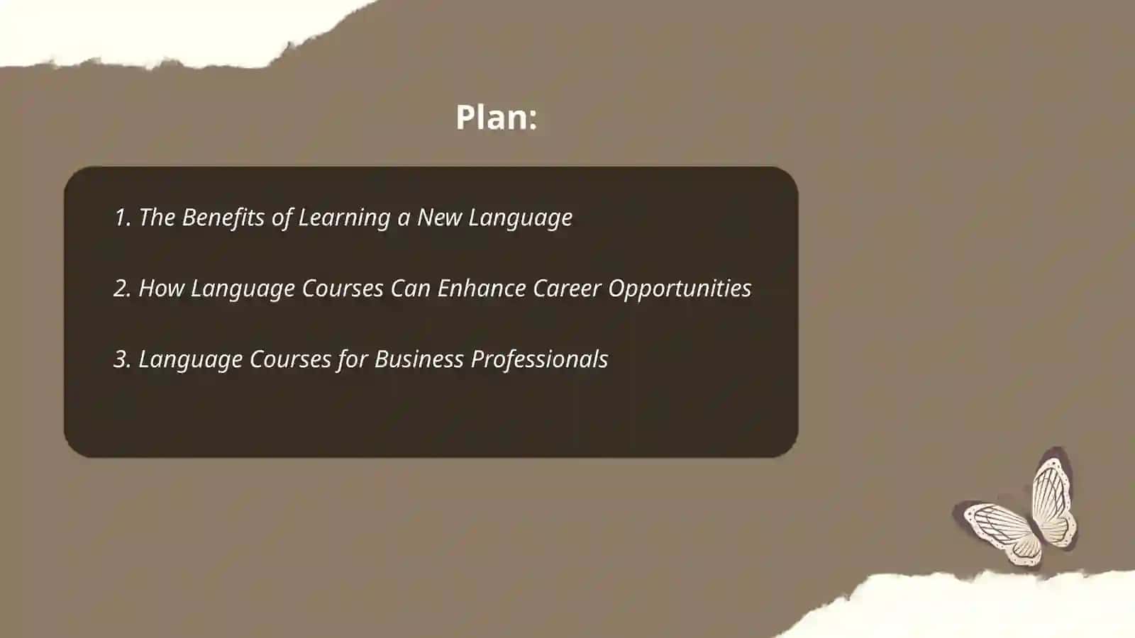 Advertisement of the language courses 2