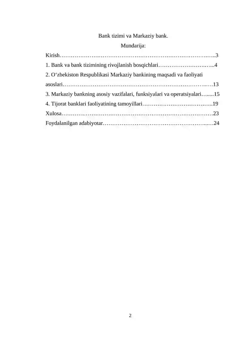 Pul tizimi va Markaziy bank 2