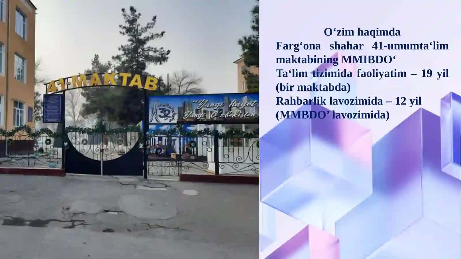 MAKTABDA “HAYOT DAVOMIDA O‘QISH” TAMOYILINI JORIY ETISH 2