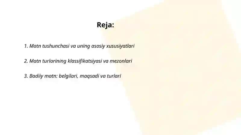 Matn va uning turlari 2